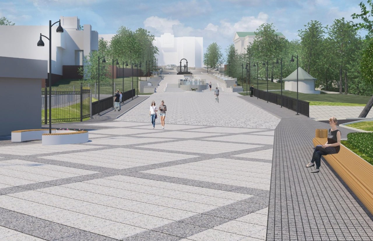 В Саранске идёт реконструкция Фонтанного спуска В Саранске идёт реконструкция Фонтанного спуска