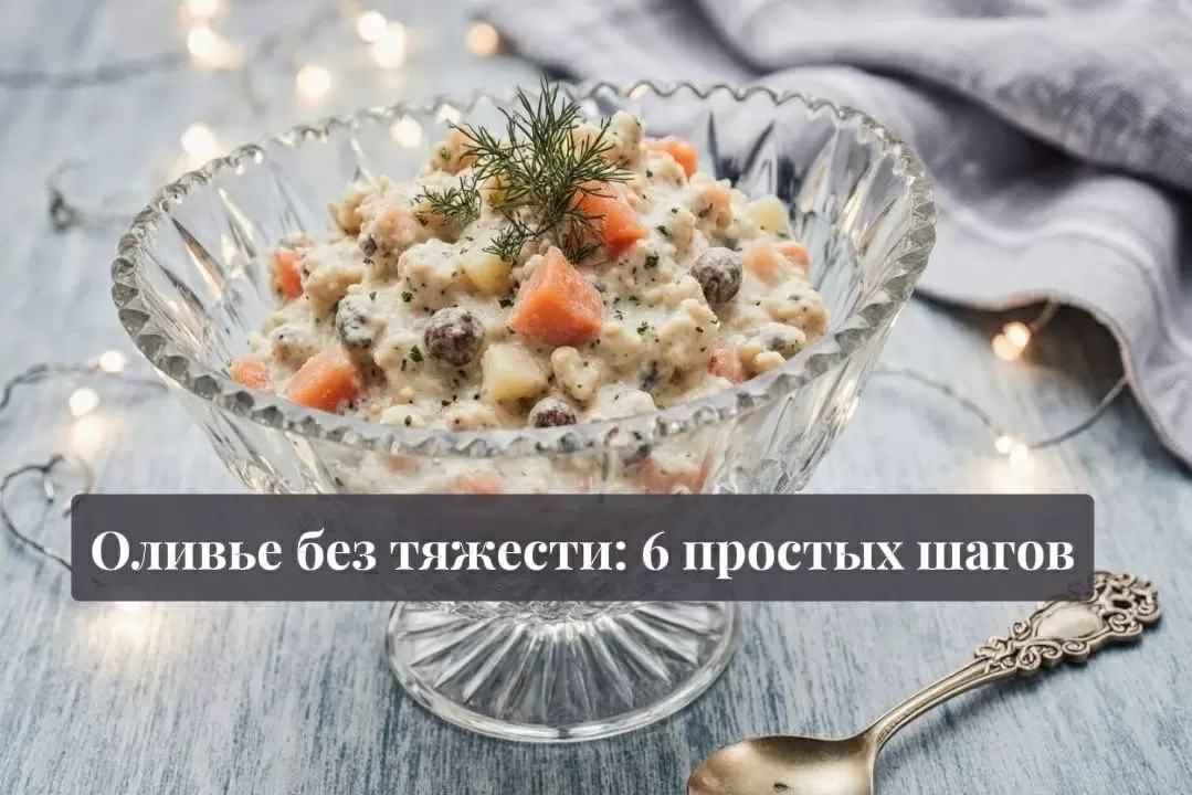 Оливье по-новому: шесть простых шагов к легкому новогоднему салату