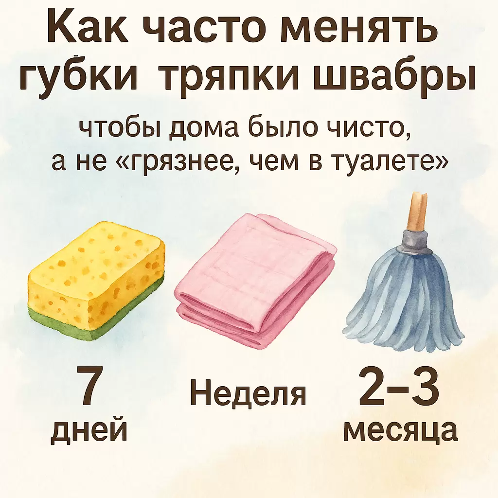 Почему чистота во время уборки зависит от состояния губок и тряпок?