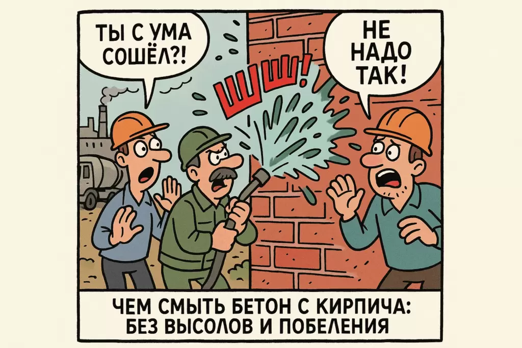 Эффективные методы очистки кирпичных стен от цементных следов